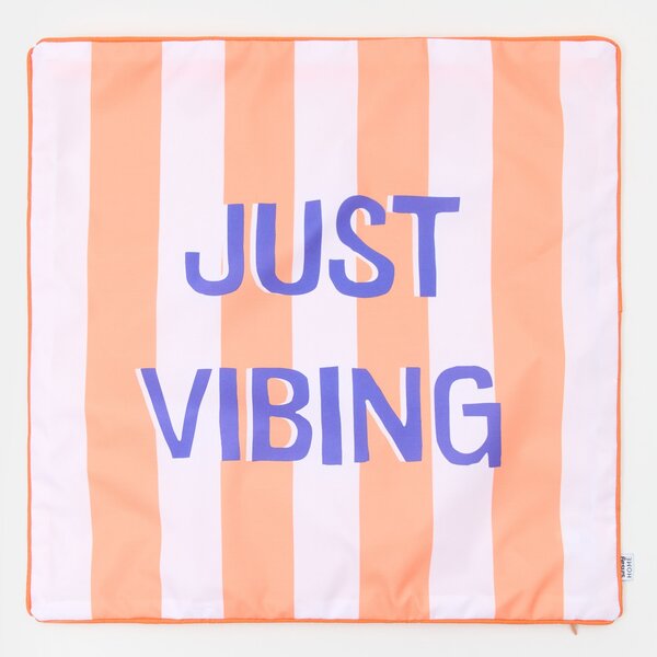 Sinsay - Obliečka na vankúš s nápisom „Just Vibing” - oranžová