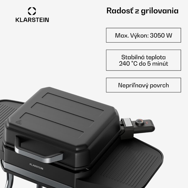 Klarstein Gatsby elektrický gril, Vnútorné a vonkajšie použitie, 3050 W, EasyGrill Concept, Do 240 °C