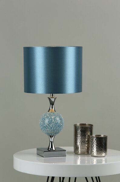 Där Lighting ELS4223 - Stolná lampa ELSA 1xE27/40W/230V modrá/lesklý chróm