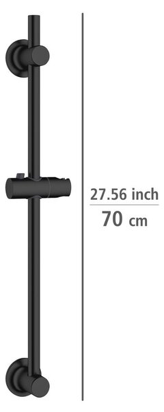 Čierna samodržiaca sprchová tyč z nerezovej ocele 70 cm - Wenko