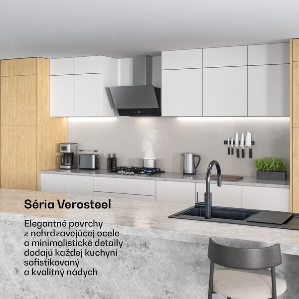 Klarstein Verosteel digestor | Elegantný, minimalistický, výkonný | Trieda energie A | 624 m³/h | 60 cm