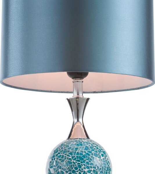 Där Lighting ELS4223 - Stolná lampa ELSA 1xE27/40W/230V modrá/lesklý chróm