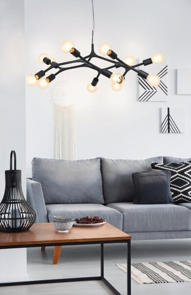 Eglo 98347 - Luster na lanku BOCADELLA 12xE27/60W/230V