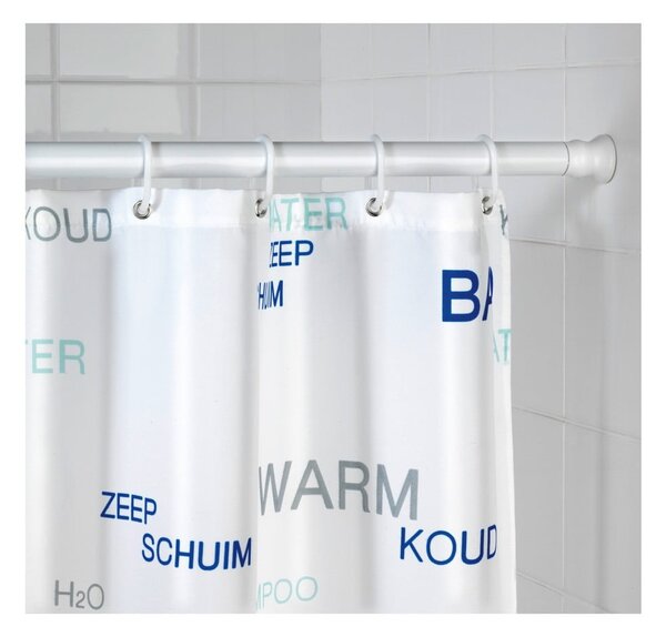 Biela teleskopická tyč na sprchový záves Wenko Shower Curtain Rod
