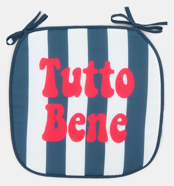 Sinsay - Vankúš na stoličku s nápisom „Tutto Bene” - modrá
