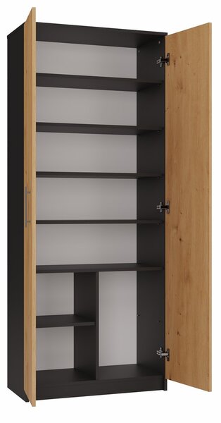 TP Living Knižnica OLIV 2D antracit/dub artisan