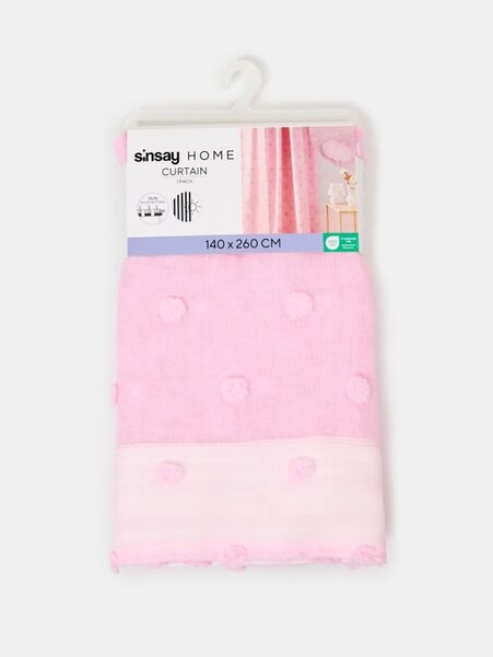 Sinsay - Záclona s páskou a bodkovaným vzorom - ružová