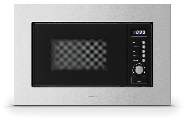 Klarstein Verosteel vstavaná mikrovlnná rúra s grilom | 800 W gril | 700 W mikrovlnka | 60 cm