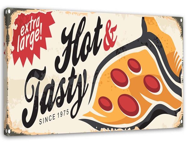 Obraz na plátne Ceduľa retro pizza Rozmery: 60 x 40 cm