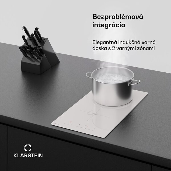Klarstein PowerGlide indukčná varná doska | Moderná, kompaktná a výkonná | 2 varné zóny | 3500 W | 30 cm