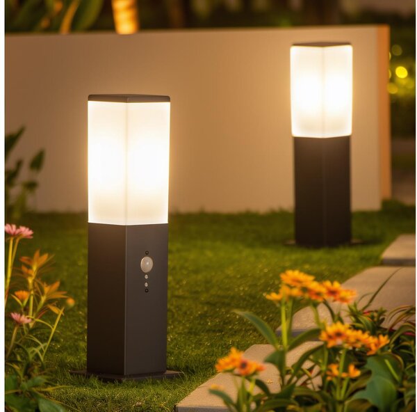 BRILAGI - Vonkajšia lampa s čidlom NOVA 1xE27/15W/230V 40 cm IP44 antracit