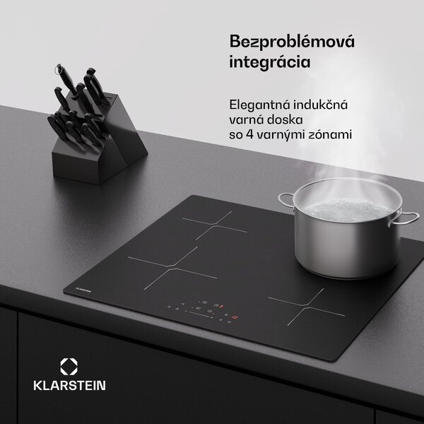 Klarstein PowerGlide indukčná varná doska | Odolná proti poškriabaniu | 4 varné zóny | 7400 W | 60 cm