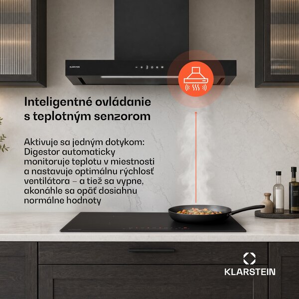 Klarstein Vapura horizontálna nástenná digestor | Elegantný, moderný, výkonný | Trieda A++ | 609 m³/h | 60 cm