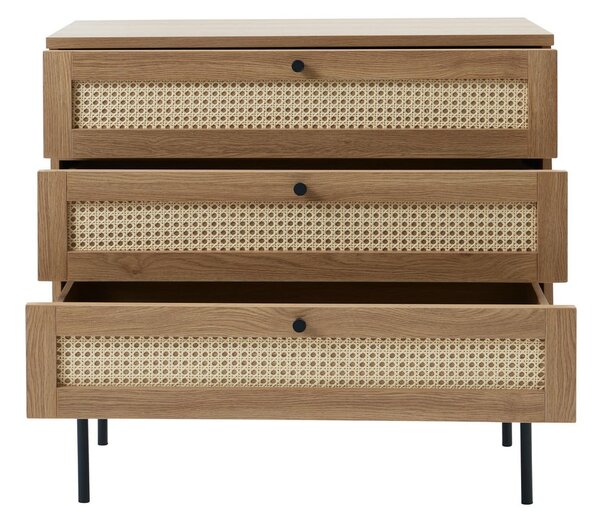 Nízka komoda v dekore duba v prírodnej farbe 80x75 cm Pensacola – Unique Furniture