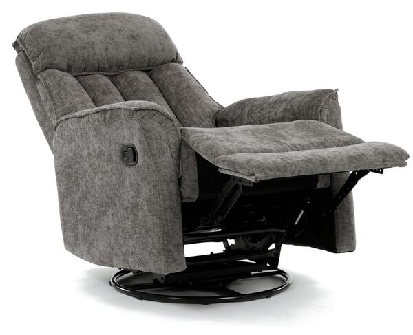 TV-H9327 GREY2, Luxusné polohovacie kreslo, sivá látka s manuálnym ovládaním