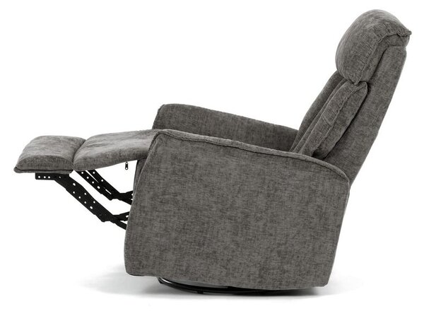 TV-H9327 GREY2, Luxusné polohovacie kreslo, sivá látka s manuálnym ovládaním