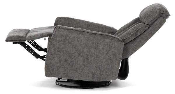 TV-H9327 GREY2, Luxusné polohovacie kreslo, sivá látka s manuálnym ovládaním