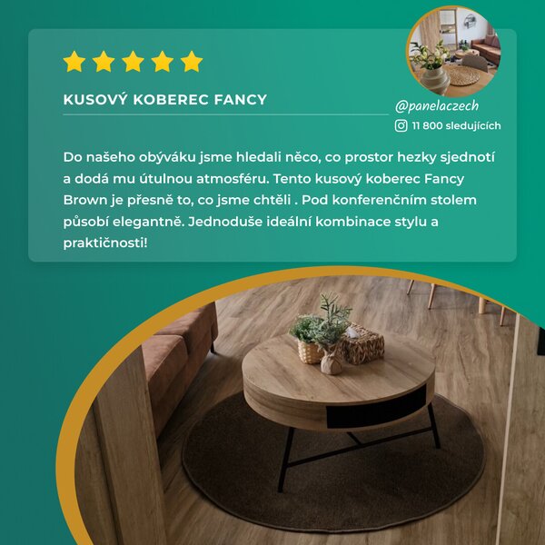 Hanse Home , Kusový koberec Fancy 103008 Braun - hnedý kruh, 133x133 (priemer) kruh, hnedá, obývacia izba