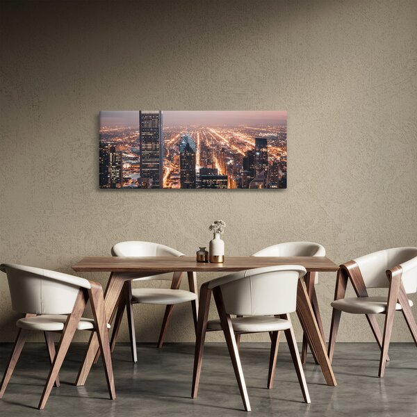 Obraz svietiacej metropoly (120x50 cm)