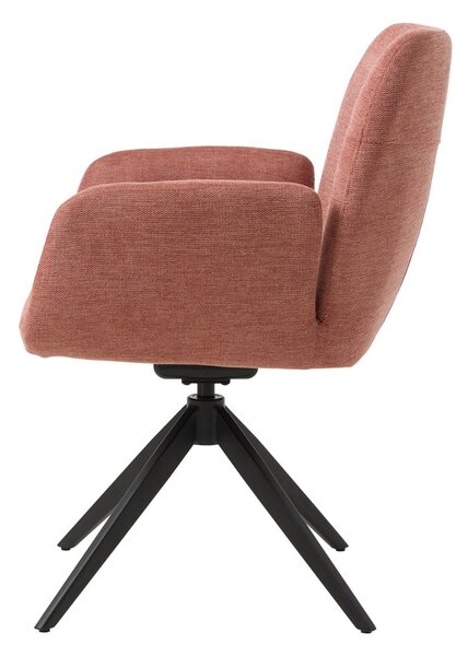 Ružové čalúnené jedálenské kreslo s podrúčkami Roxana – Unique Furniture