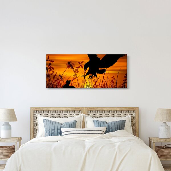 Obraz siluety dravca (120x50 cm)