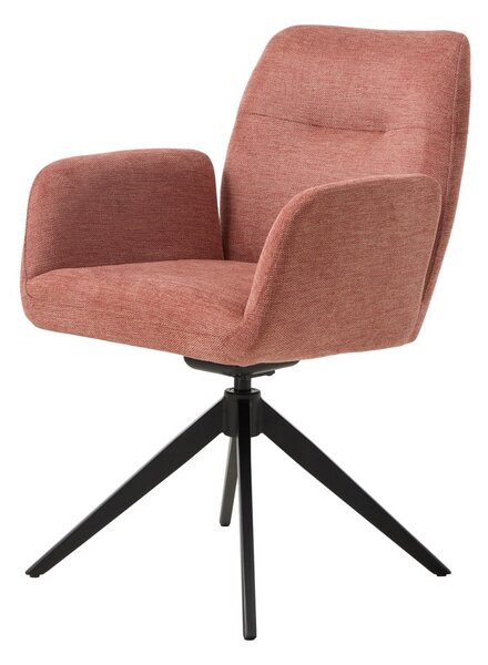 Ružové čalúnené jedálenské kreslo s podrúčkami Roxana – Unique Furniture