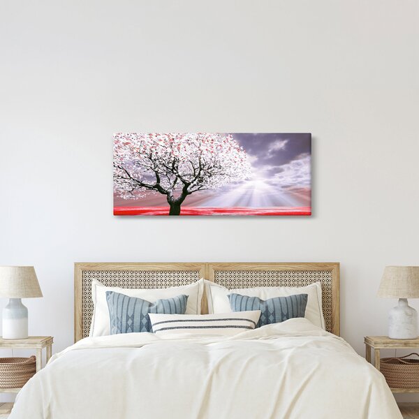 Červený obraz stromu (120x50 cm)