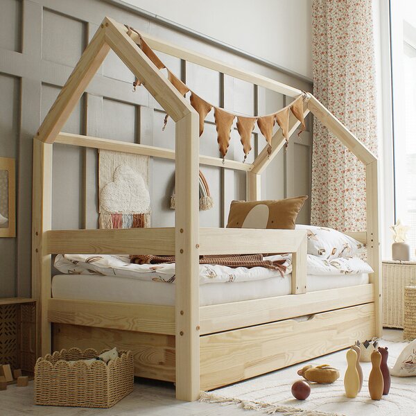 Detská posteľ BORA Plus Domček verzia so zásuvkou/prístelkou