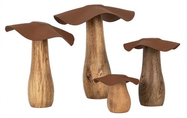 Drevená dekorácia huba Mushroom - Ø 8*7 cm - Clayre & Eef