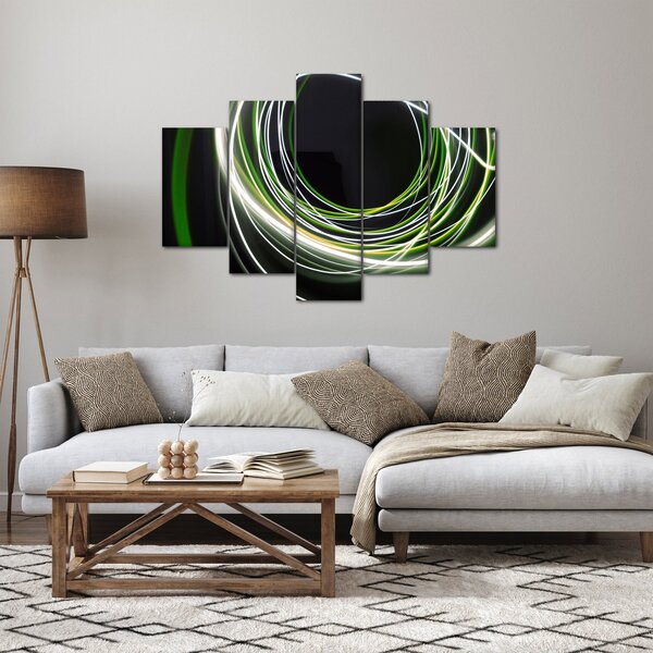 Obraz zelených čiar (150x105 cm)