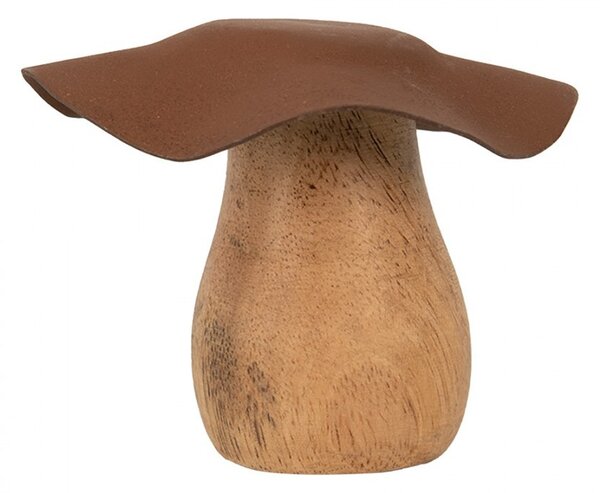 Drevená dekorácia huba Mushroom - Ø 8*7 cm - Clayre & Eef