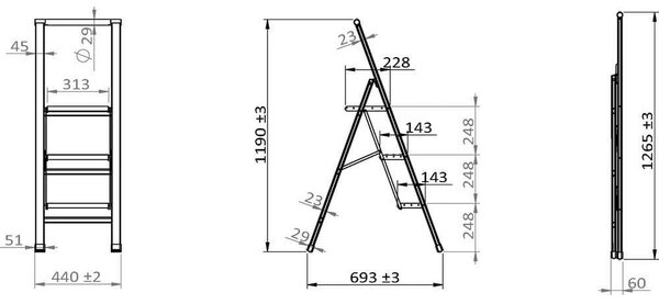 Kovové schodíky 119 cm – Wenko