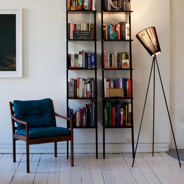 Stojacie Lampa Northern, Oslo Wood, stmievateľné, Čierna, Obývacia izba, Tkanina / Textil, Dizajnový