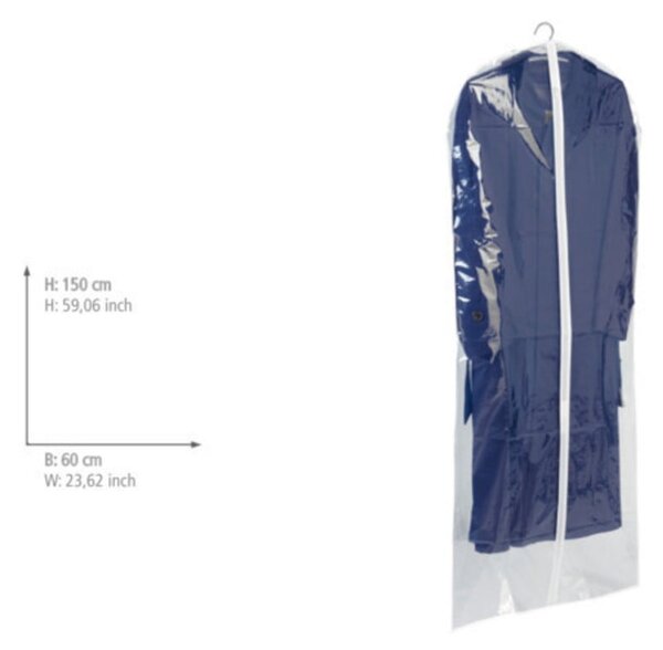 Priehľadný obal na oblek Wenko Transparent, 150 × 60 cm