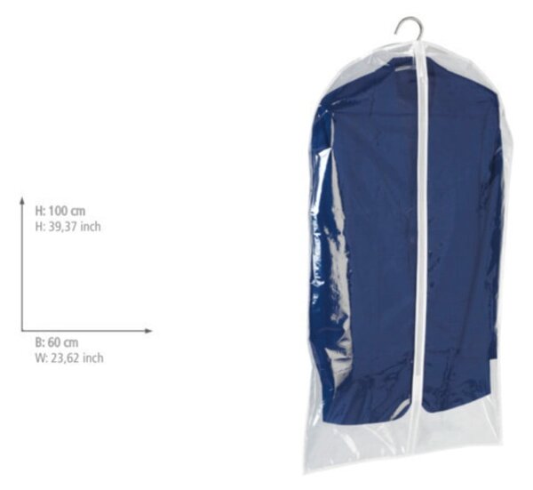 Priehľadný obal na oblek Wenko Transparent, 100 × 60 cm