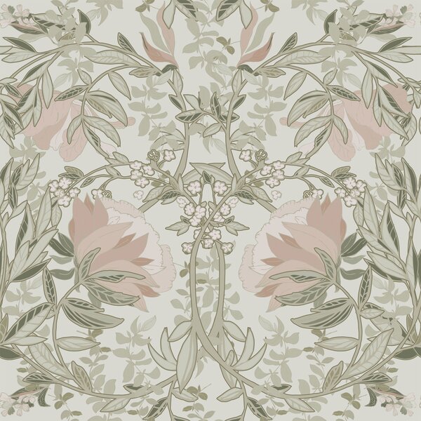 Secesná vliesová kvetinová tapeta na stenu, 139418, Vintage Flowers, Esta Home