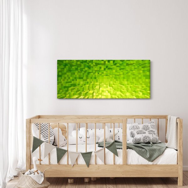 Obraz žltozelených kostičiek (120x50 cm)