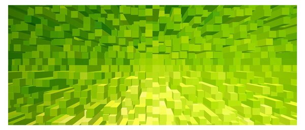 Obraz žltozelených kostičiek (120x50 cm)