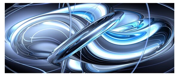 Obraz modrej abstrakcie (120x50 cm)