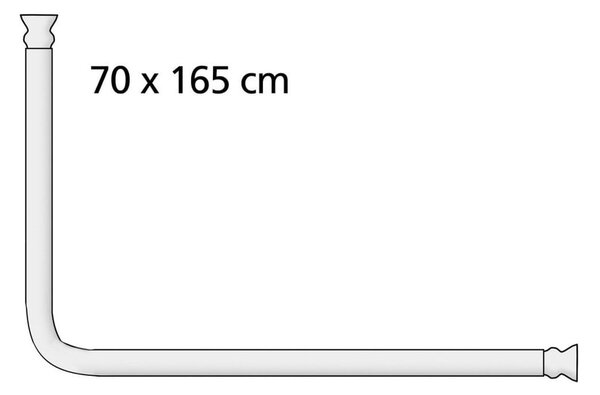Čierna univerzálna rohová tyč na sprchové závesy, Wenko ø 2 cm