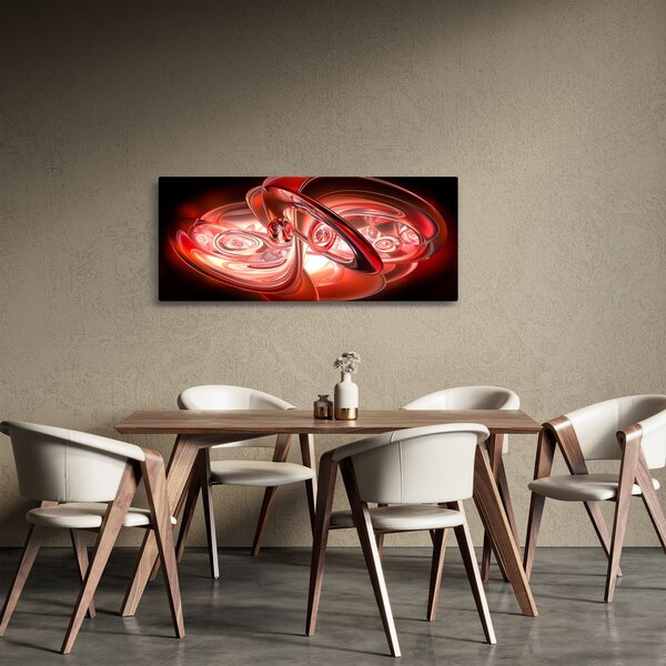Obraz - červené tvary (120x50 cm)