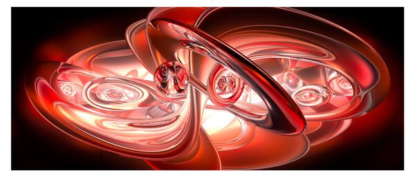 Obraz - červené tvary (120x50 cm)