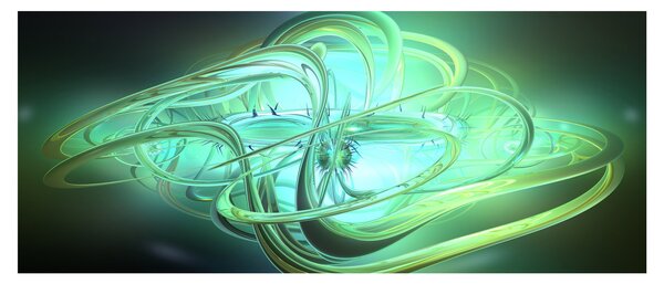 Obraz zelenej abstrakcie (120x50 cm)