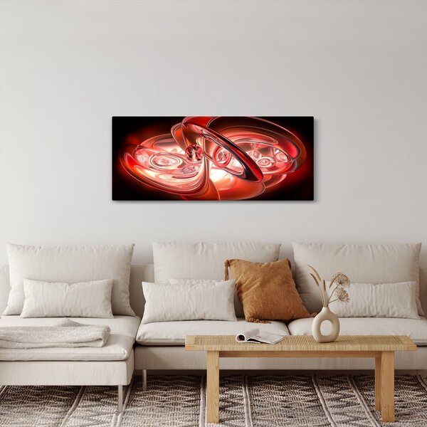 Obraz - červené tvary (120x50 cm)