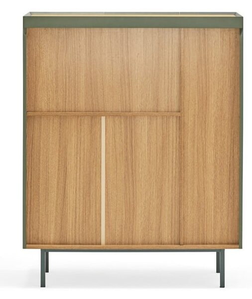 Zelená vysoká komoda v dekore duba 95x120 cm Arista – Teulat