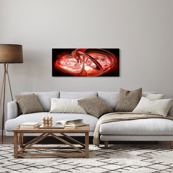 Obraz - červené tvary (120x50 cm)
