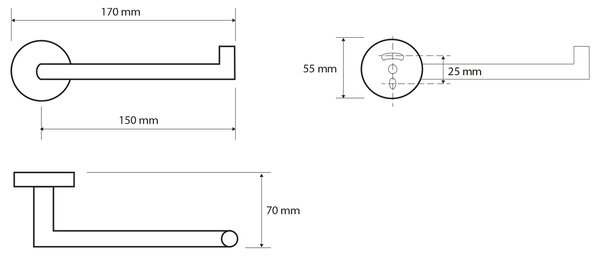 Sapho Sapho, X-ROUND COPPER držiak toaletného papiera, medená matná, XR703PG