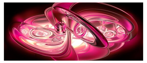 Obraz ružových fraktálov (120x50 cm)