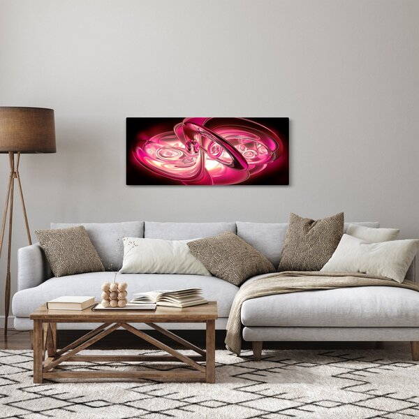 Obraz ružových fraktálov (120x50 cm)