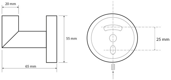Sapho Sapho, X-ROUND BLACK háčik, čierna matná, XR208B